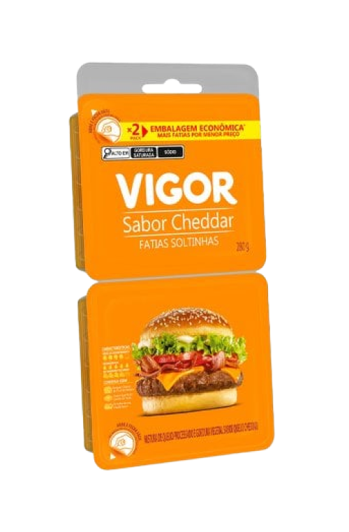 Queijo Processado Fatiado Cheddar Vigor – 9x280g (45910)