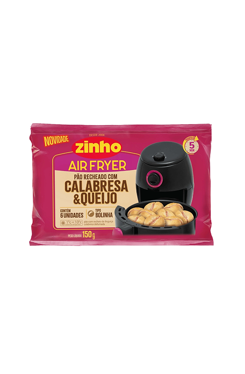 Pão Recheado de Calabresa com Queijo Air Fryer Caixa 24 Unidades 150g