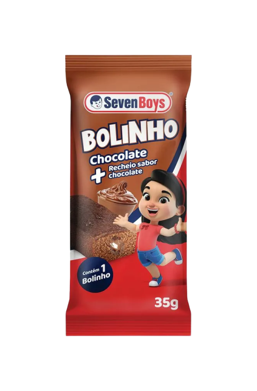 Bolinho Seven Boys Chocolate com Recheio de Chocolate 35g