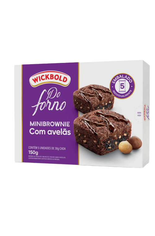 Minibrownie WB Avelã Pack com 5 Unidades 150g