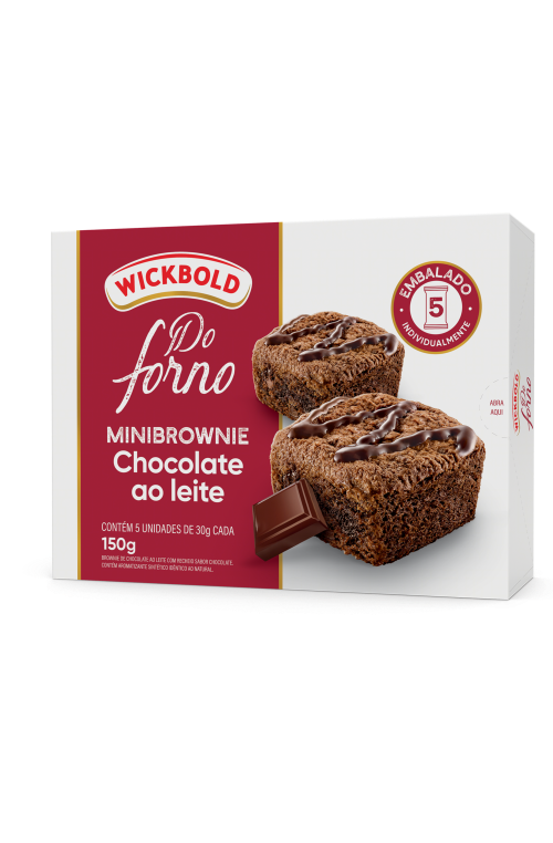 Minibrownie WB Chocolate ao Leite Pack com 5 Unidades 150g
