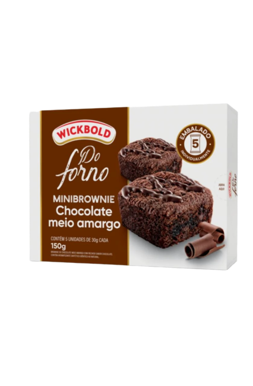 Minibrownie WB Chocolate Meio Amargo Pack com 5 Unidades 150g