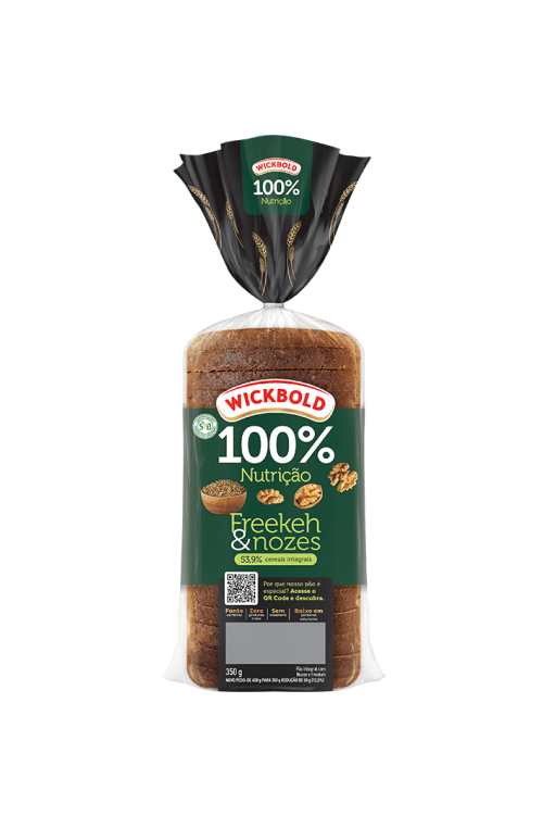Pão 100% Nutrição Freekeh e Nozes Wickbold 350g
