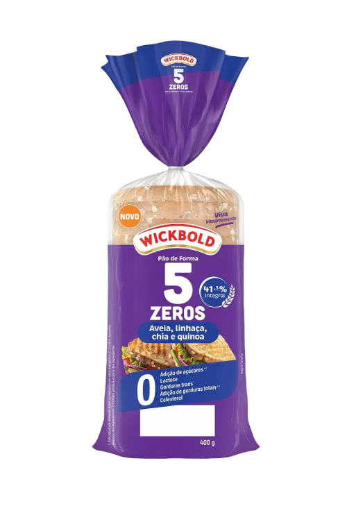 Pão 5 Zeros Quinoa, Chia e Linhaça Wickbold 400g