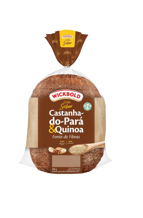 Pão Grão Sabor Castanha e Quinoa Wickbold 450g