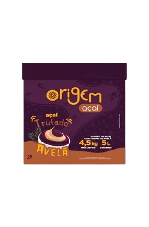 Açaí Origem com Creme de Avelã Caixa 5L 4,5kg