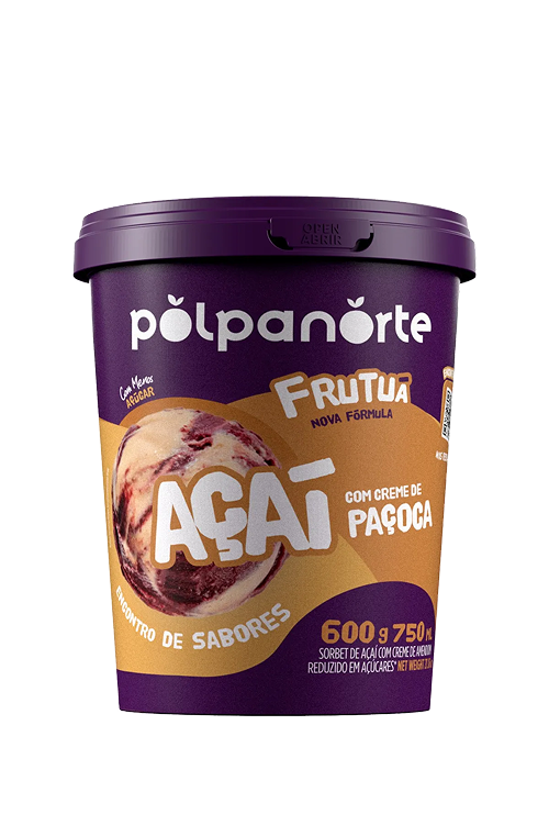 Açaí com Creme de Paçoca Pote 750ml 600g