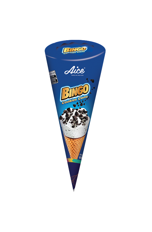 Aice Bingo Cookies Cone Sorvete Bingo Cookies na Casquinha 66g