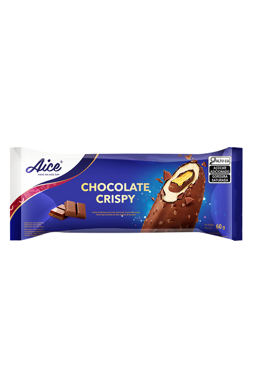 Aice Chocolate Crispy Stick Sorvete Picolé de Chocolate Crocante 60g