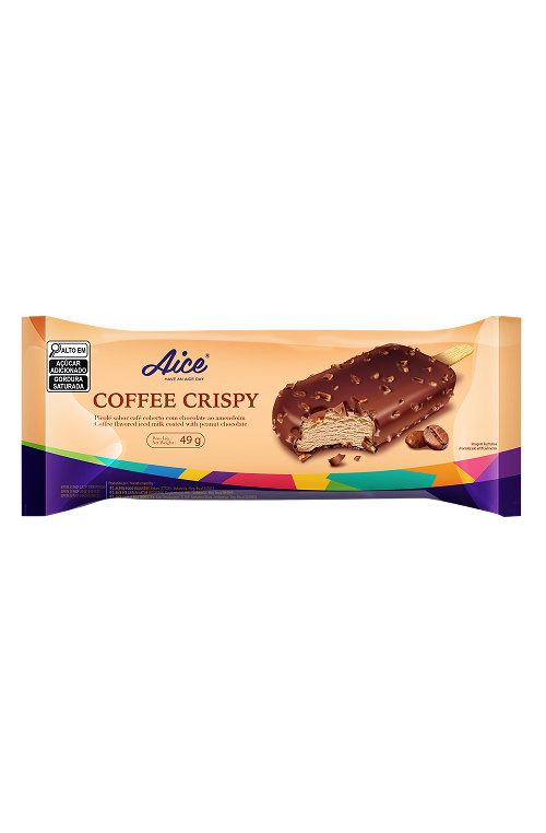 Aice Coffee Crispy Stick Sorvete Picolé com Café e Chocolate Crocante 49g