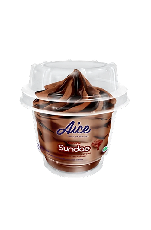 Aice Chocolate Sundae Sorvete Sundae de Chocolate Copo 90g