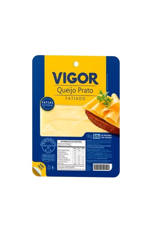 Queijo Prato Fatiado Vigor 150g