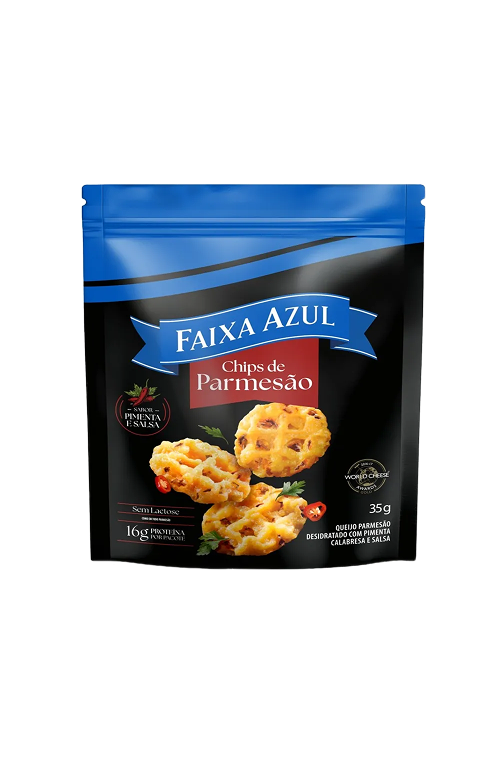 Chips de Parmesão Pimenta Faixa Azul 35g
