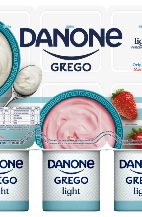 Danone Grego Ban Light Orig E Morango 510g Cx8 (187402)