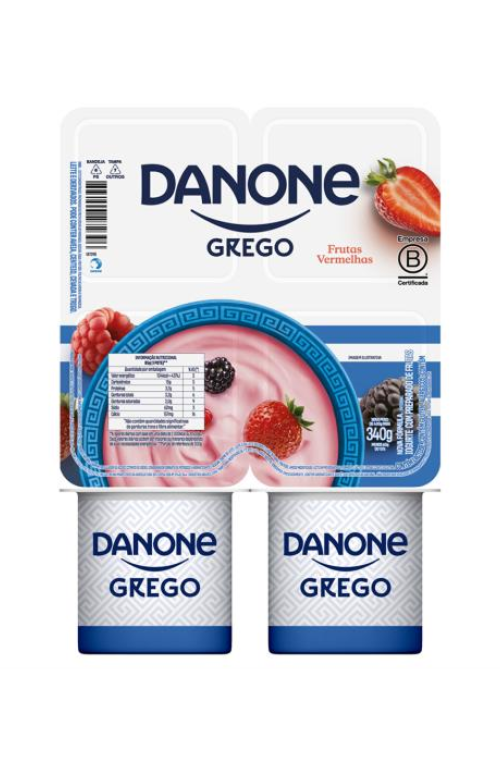 Danone Grego Bandeja Frutas Vermelhas 340g Cx12 (187398)