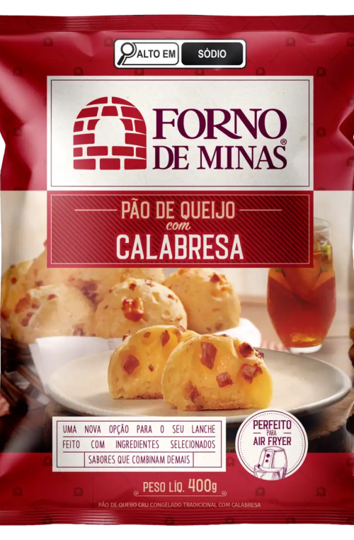 Pão de Queijo Congelado com Calabresa Tradicional Forno de Minas Pacote 400g