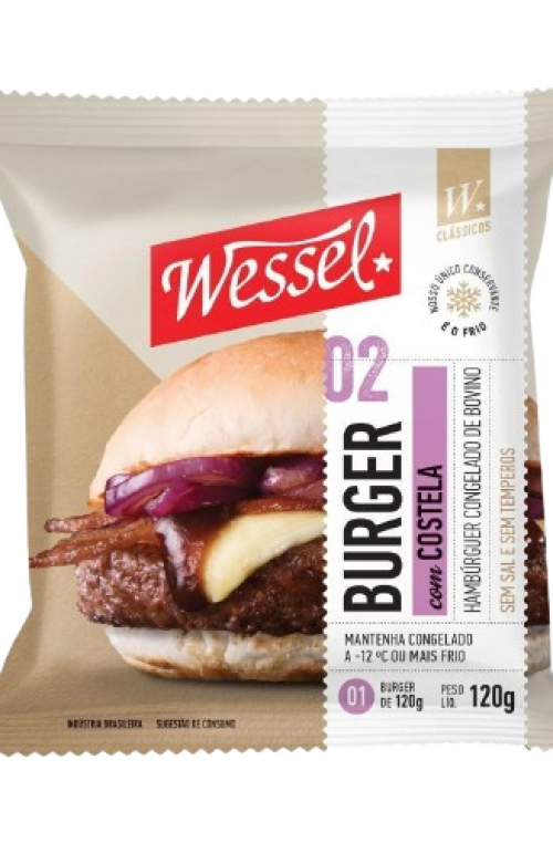 Hambúrguer de Carne Bovina Costela Pacote 120g